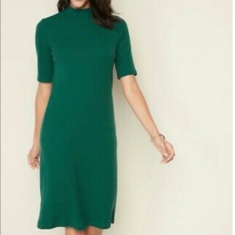 Mockneck ribbed bodycon dress